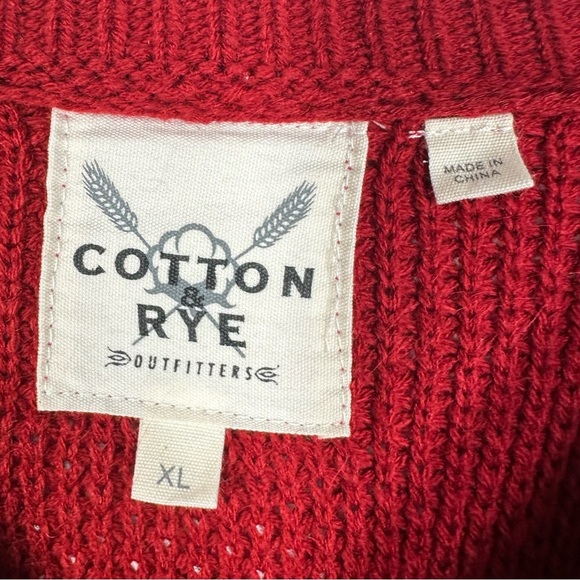 COTTON & RYE Red Textured Crewneck Sweater Size XL - Picture 8 of 8